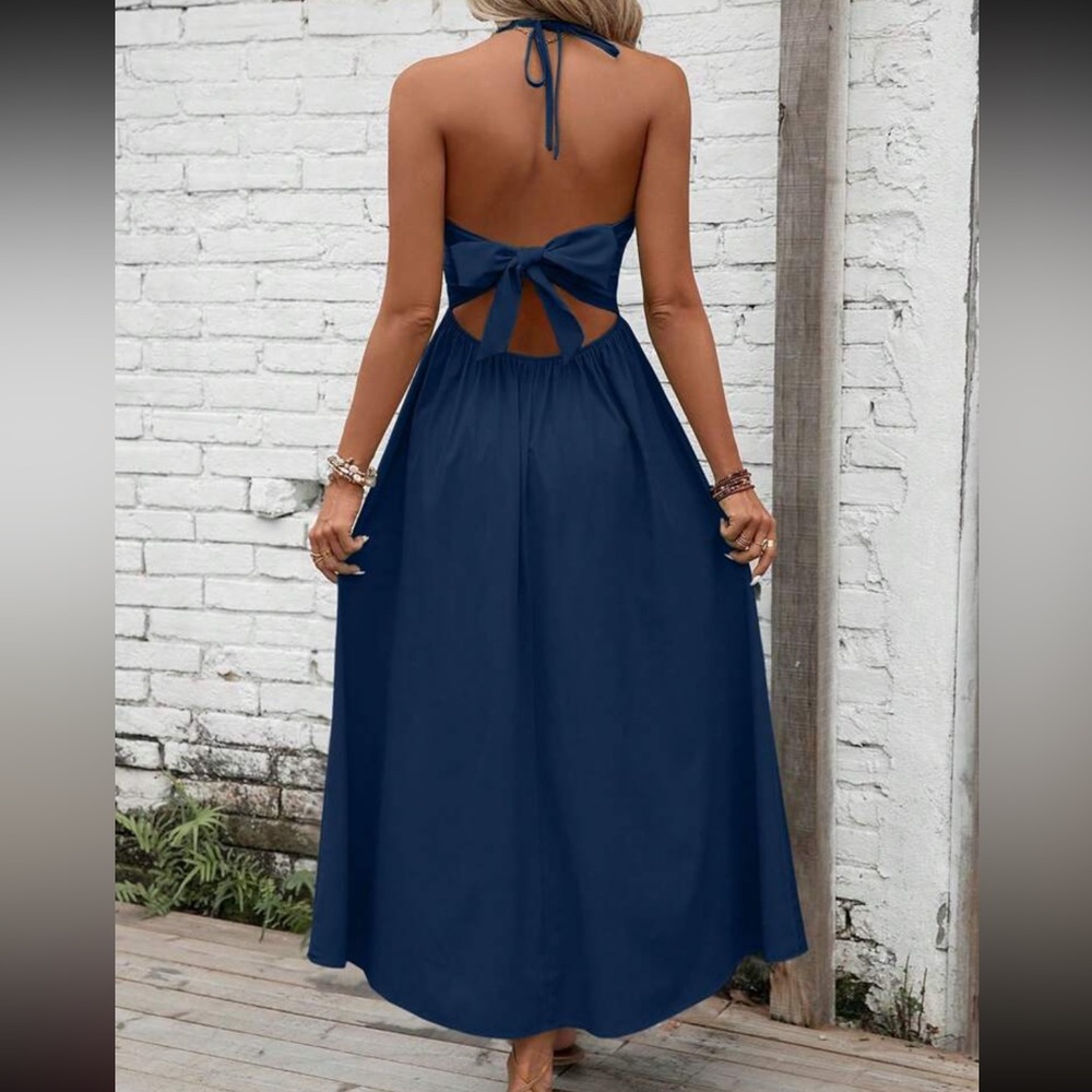 Boho tie back halter maxi dress - Picture 10 of 15